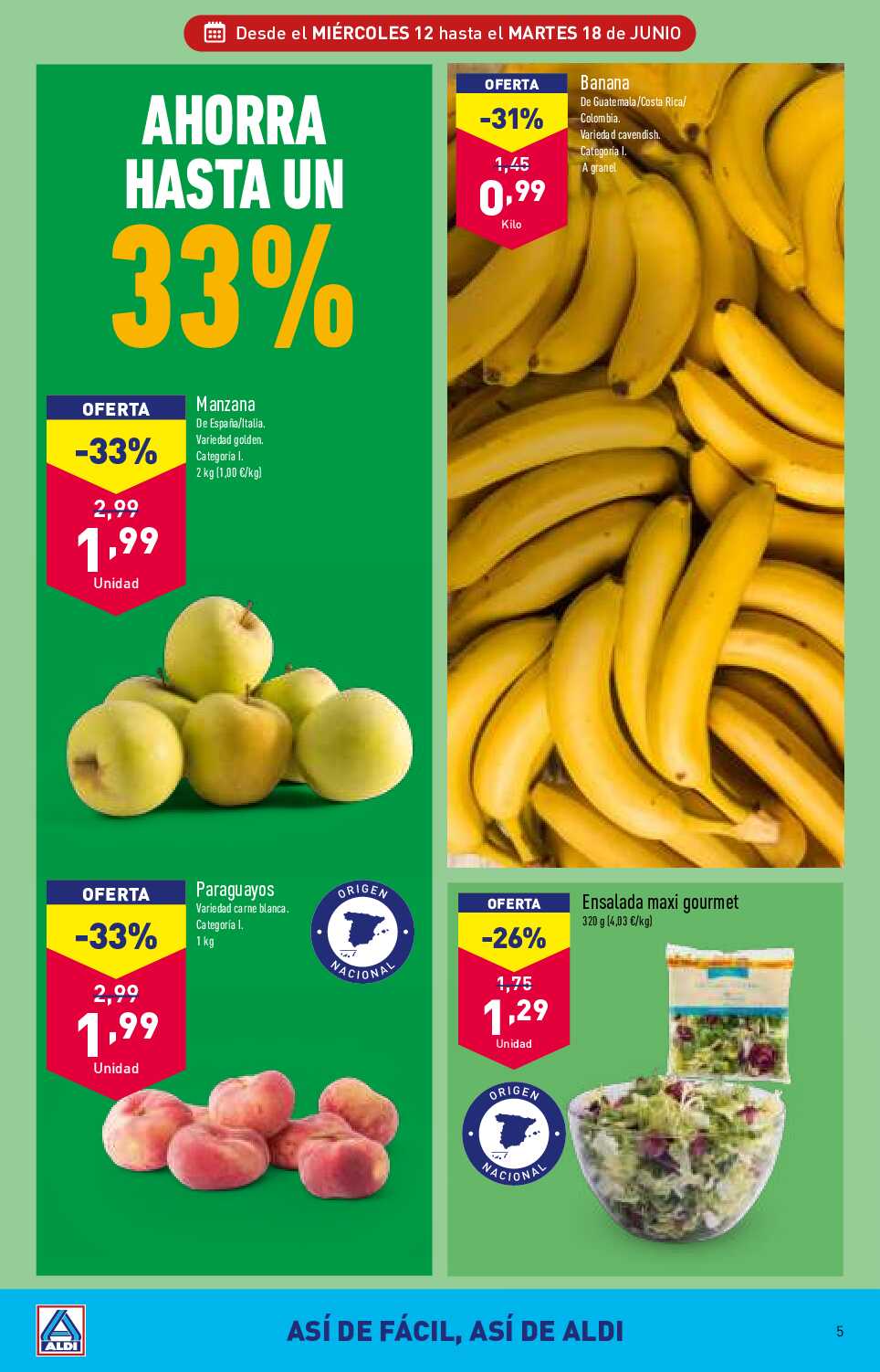 Folleto semanal Aldi. Página 05