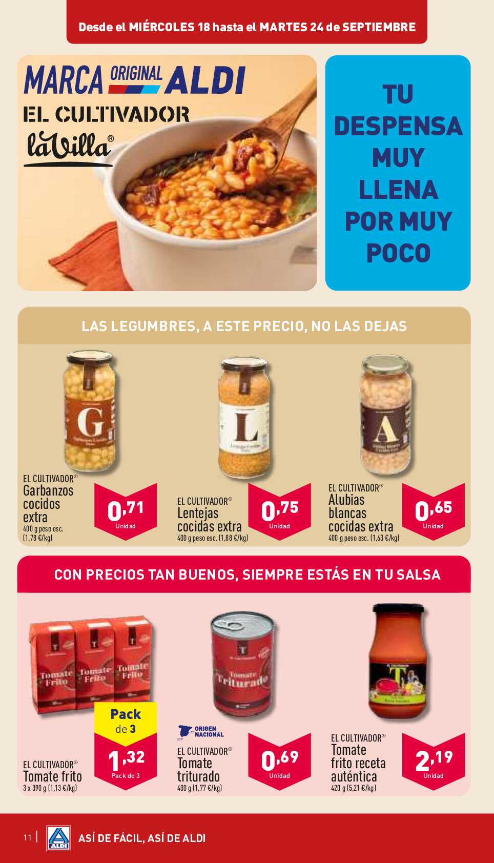 Folleto semanal Aldi. Página 11