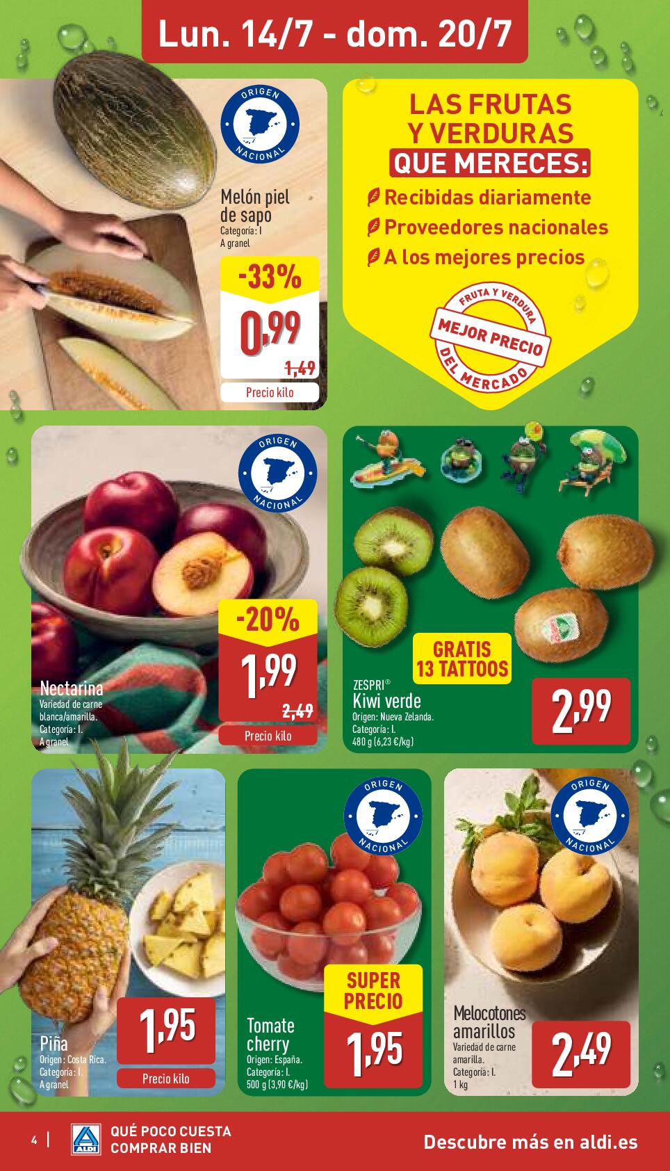 Folleto semanal: qué poco cuesta comprar bien Aldi. Página 04