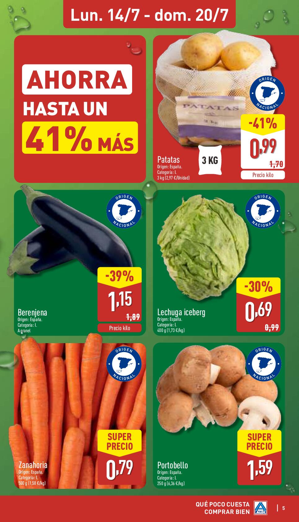 Folleto semanal: qué poco cuesta comprar bien Aldi. Página 05