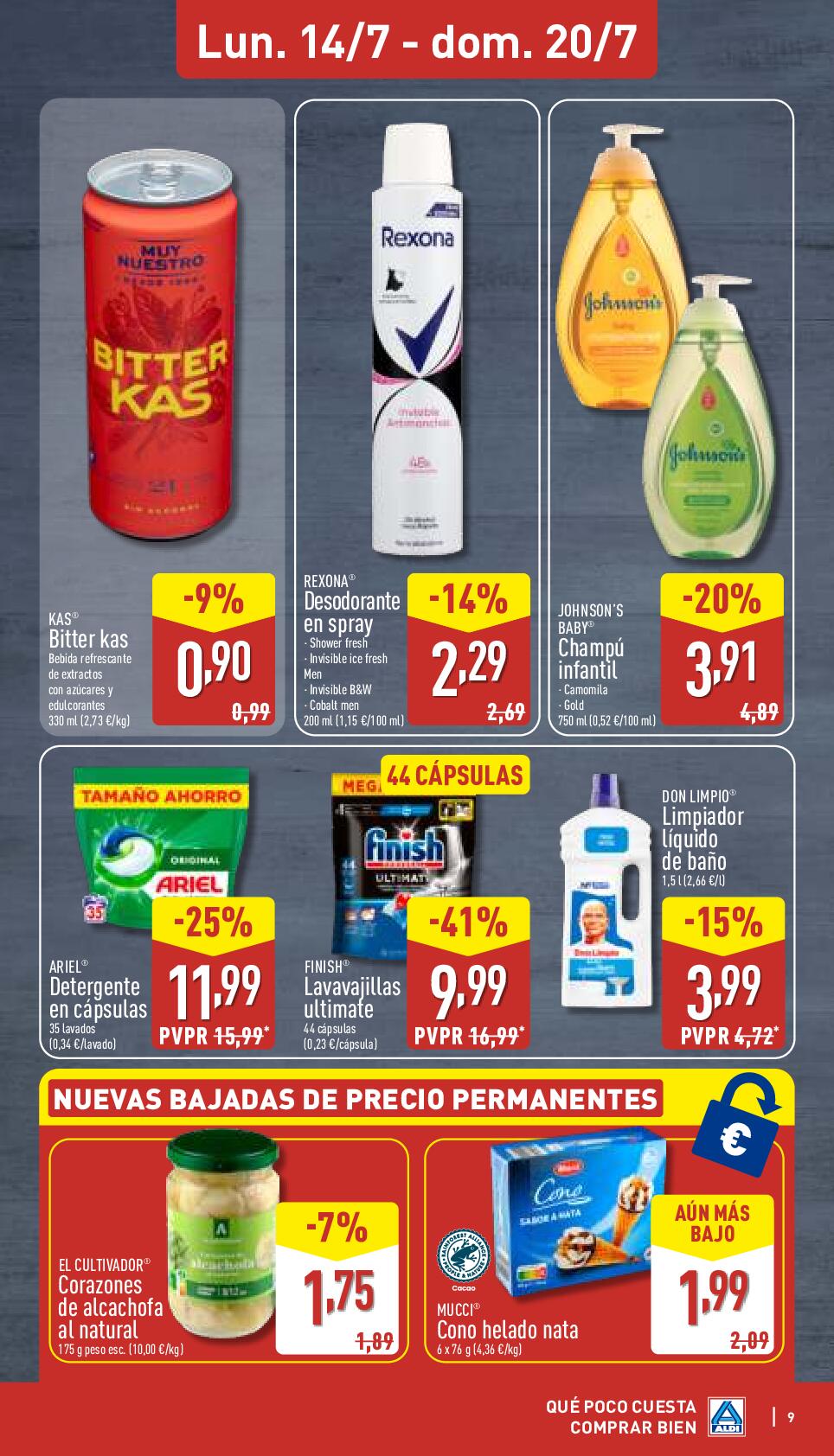 Folleto semanal: qué poco cuesta comprar bien Aldi. Página 09