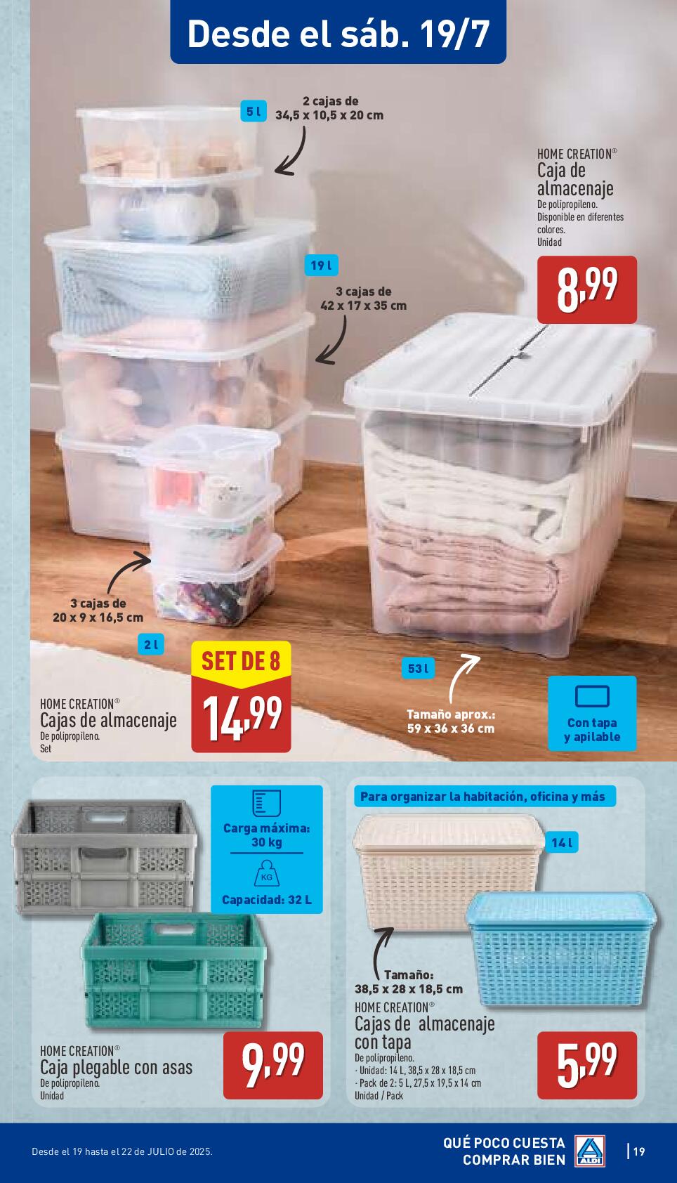 Folleto semanal: qué poco cuesta comprar bien Aldi. Página 19
