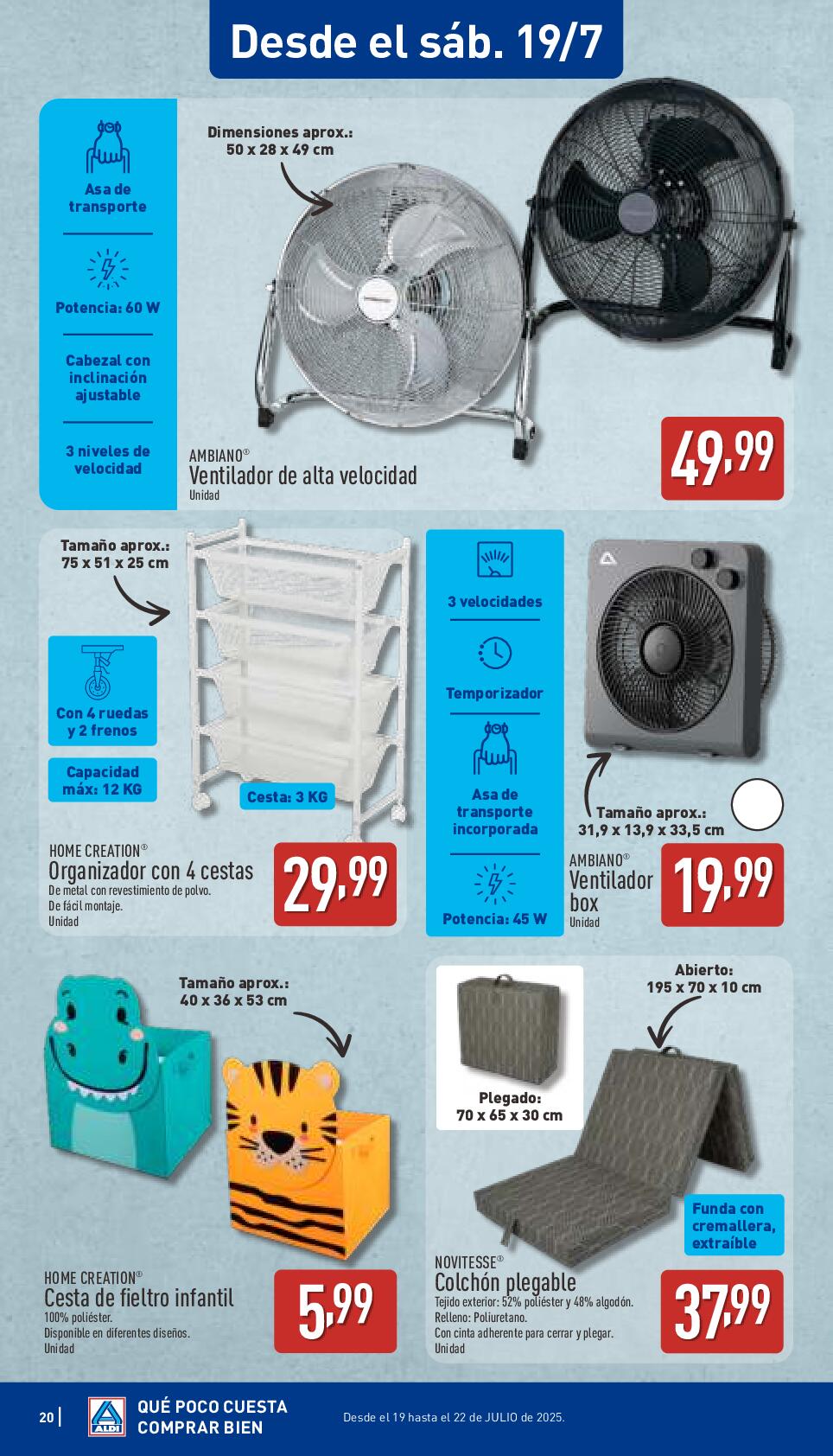 Folleto semanal: qué poco cuesta comprar bien Aldi. Página 20