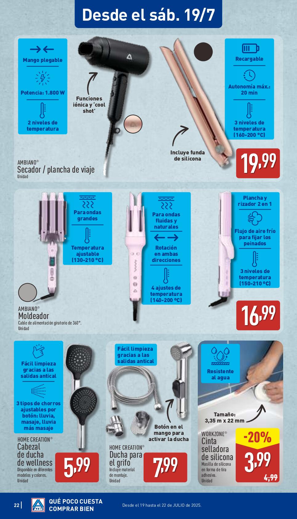 Folleto semanal: qué poco cuesta comprar bien Aldi. Página 22