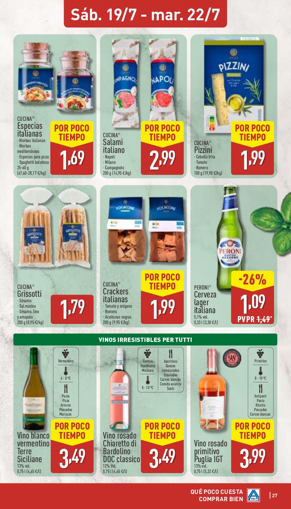 Folleto semanal: qué poco cuesta comprar bien Aldi. Página 27