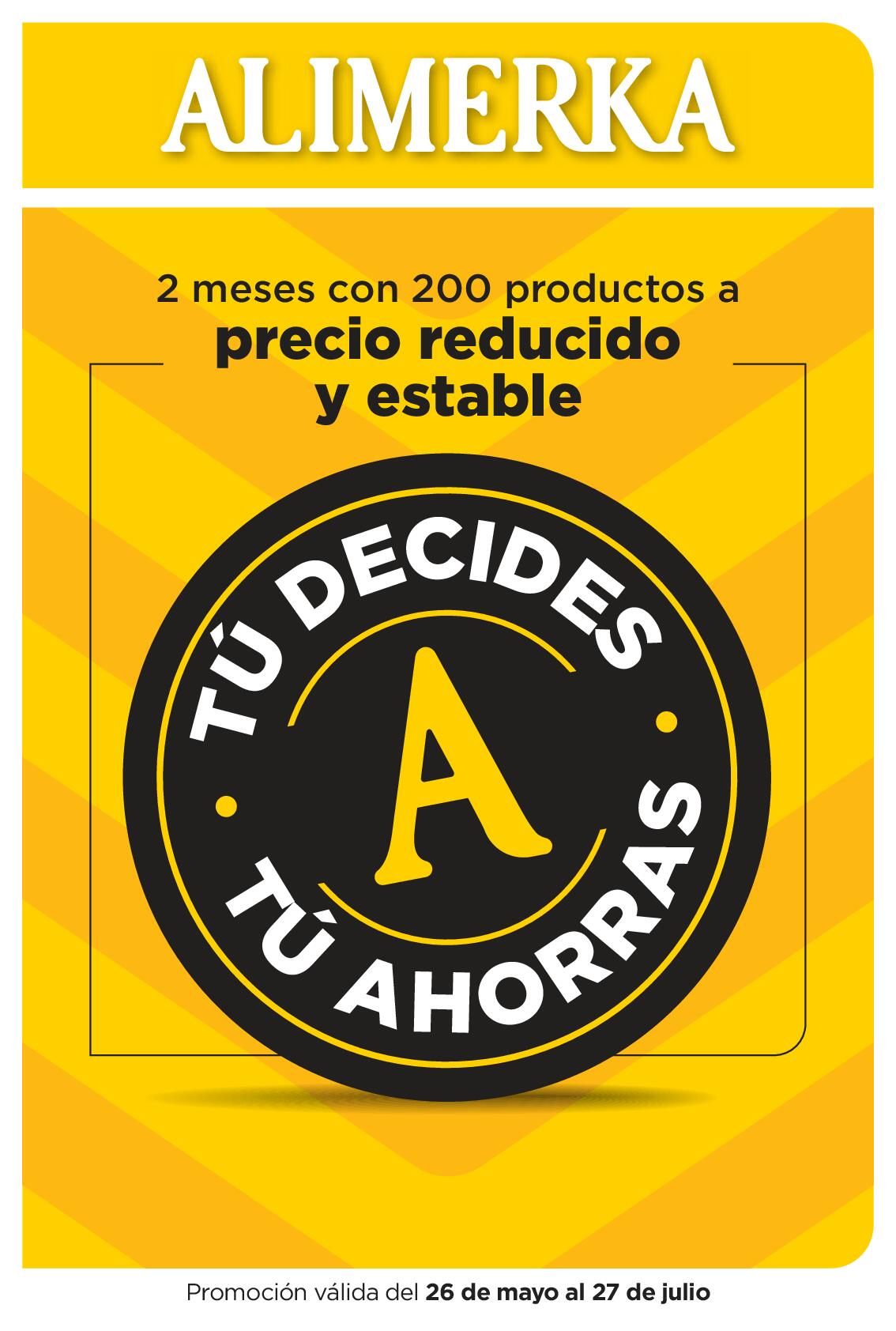 Tú decides, tú ahorras Alimerka. Página 01
