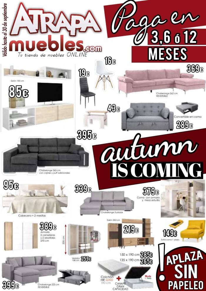 Catálogo ofertas septiembre Atrapamuebles. Página de portada