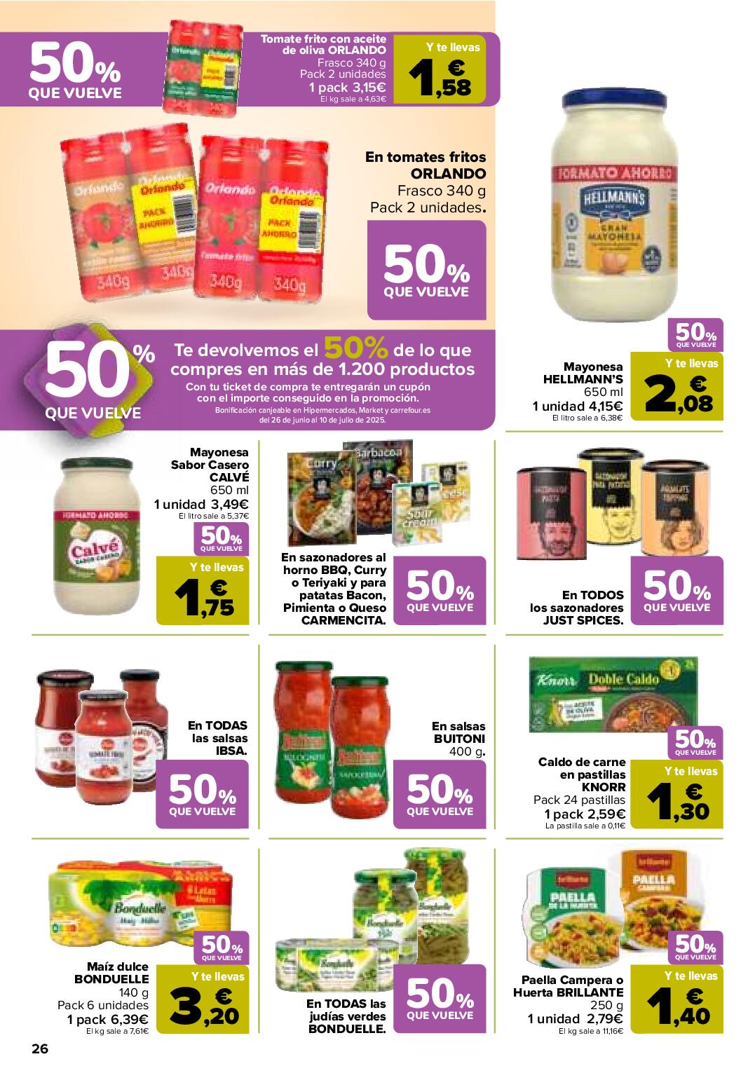 50% que vuelve Carrefour. Página 26