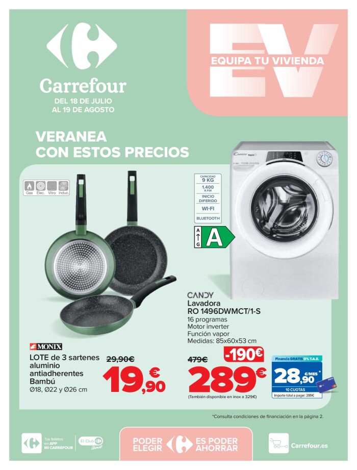 Equipa tu vivienda Carrefour. Página de portada