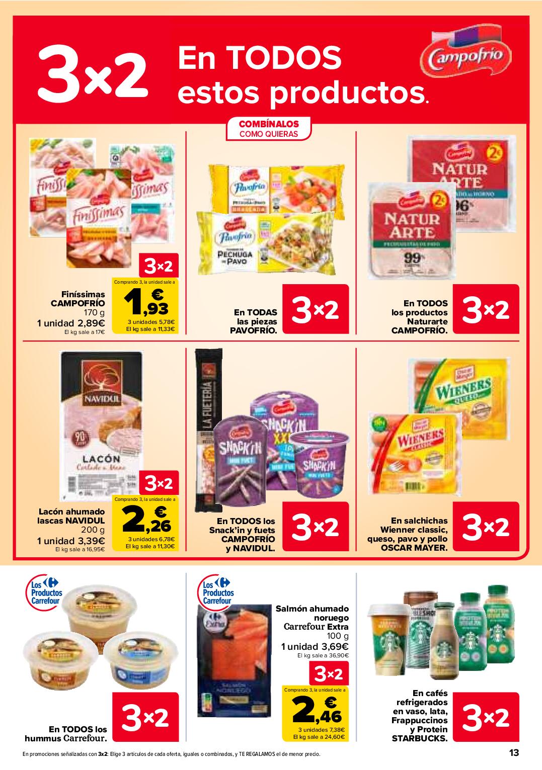 Folleto 3x2 Carrefour. Página 13