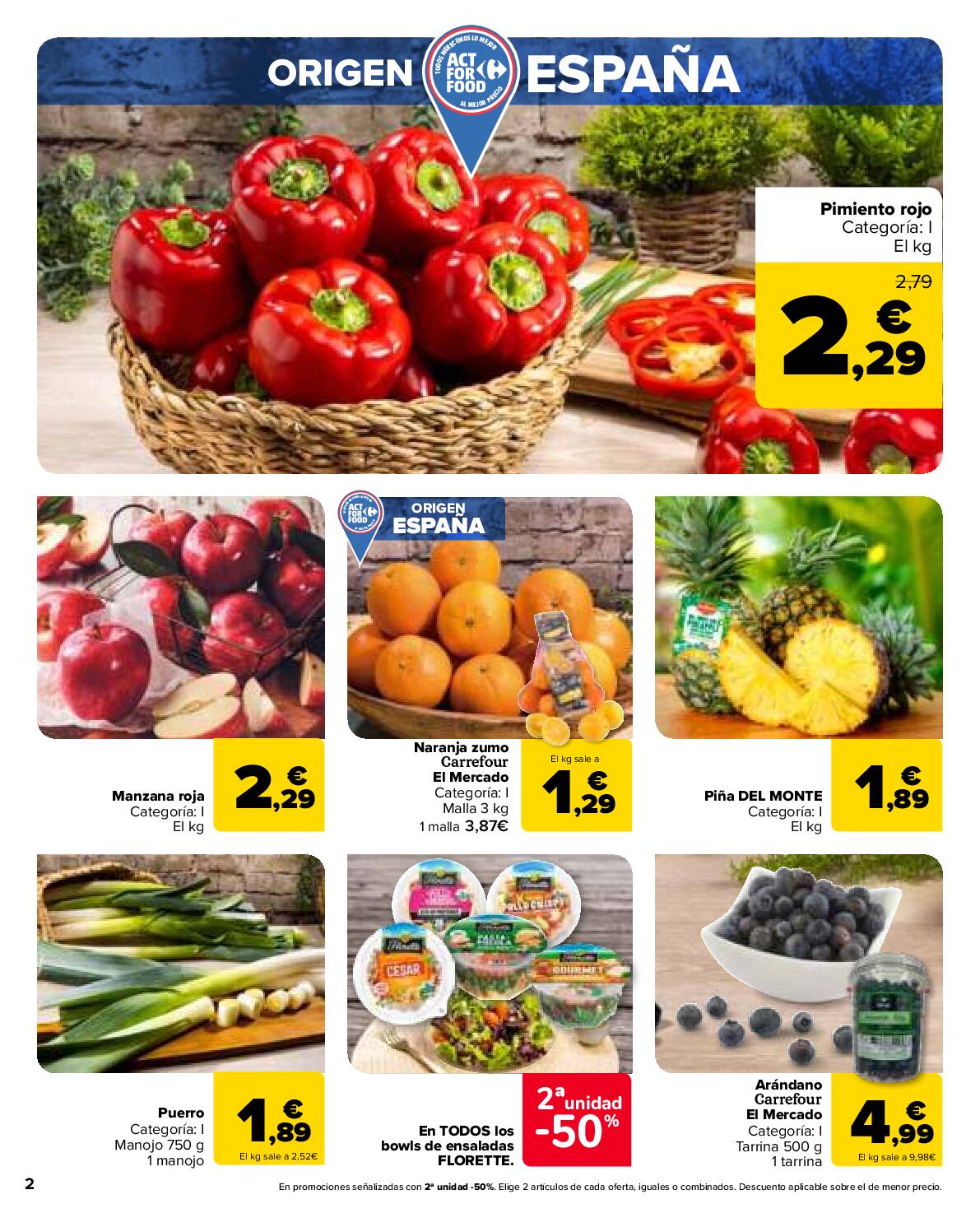 50% de descuento en la segunda unidad Carrefour Market. Página 02