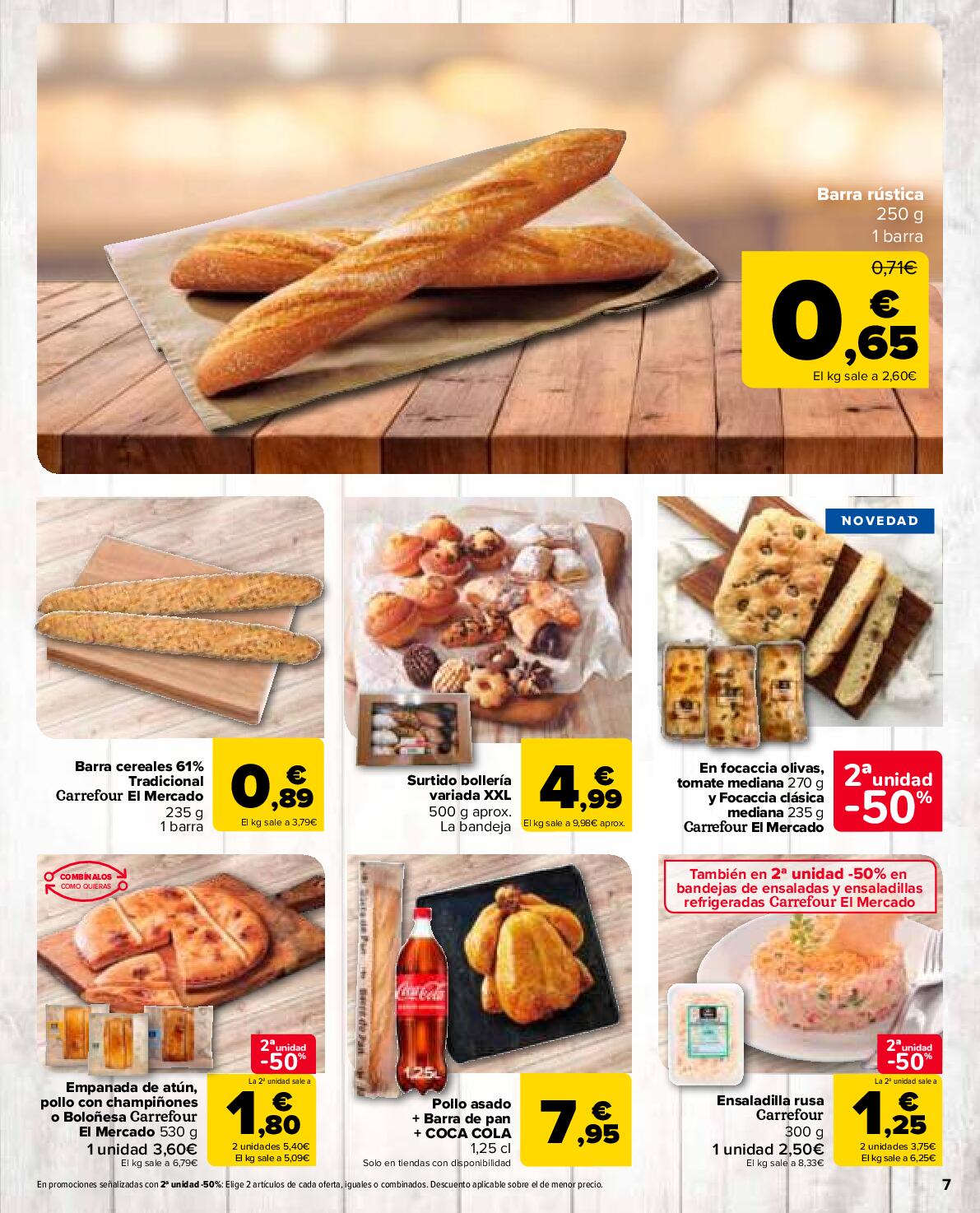 50% de descuento en la segunda unidad Carrefour Market. Página 07