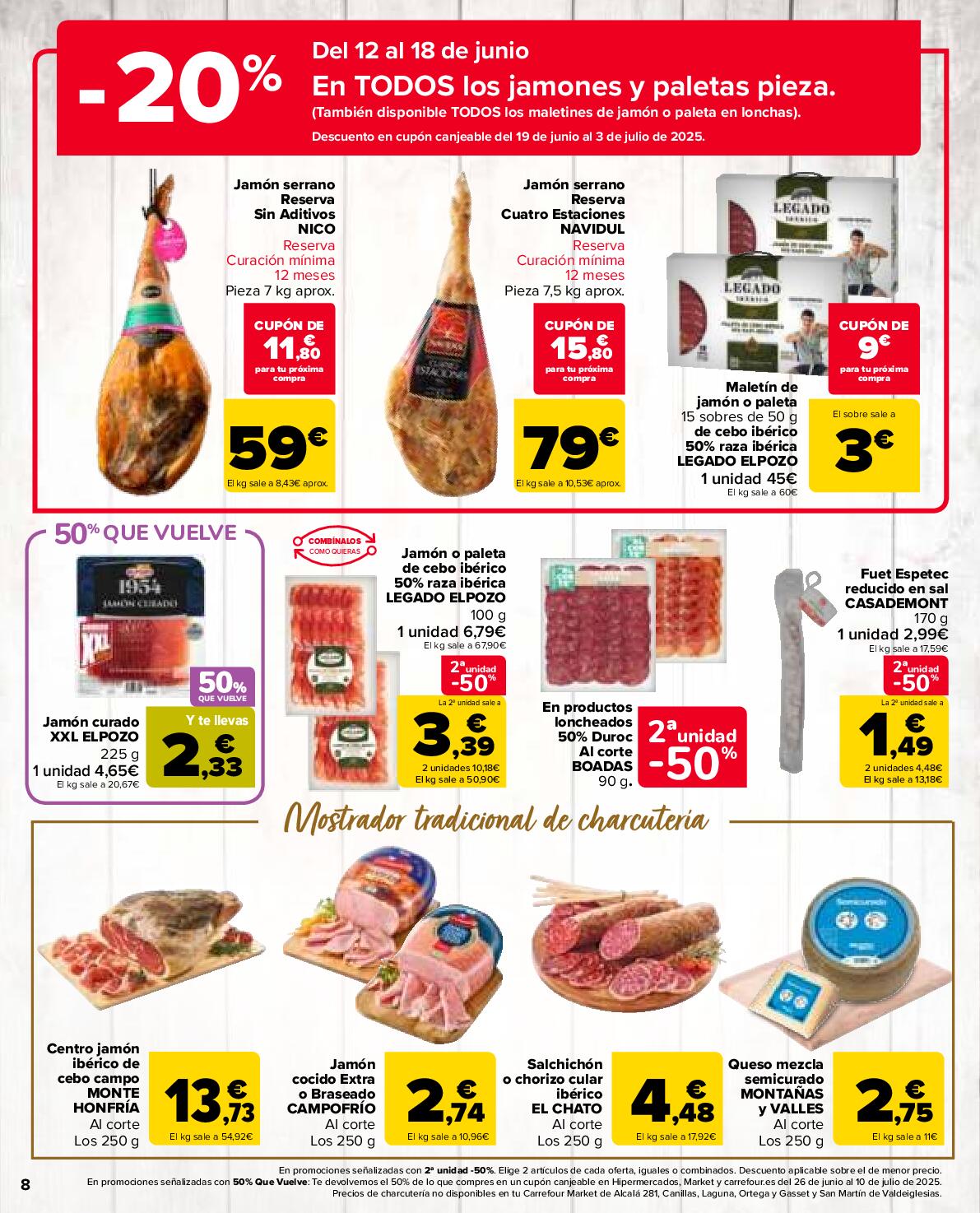 50% de descuento en la segunda unidad Carrefour Market. Página 08