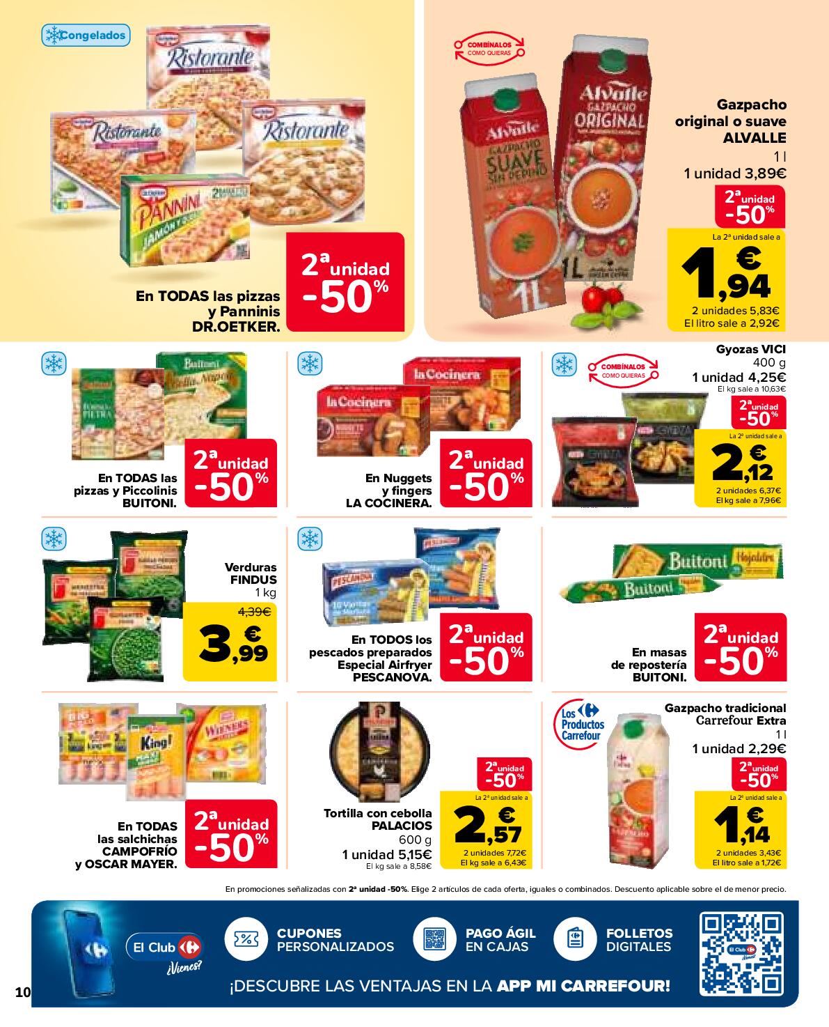 50% de descuento en la segunda unidad Carrefour Market. Página 10