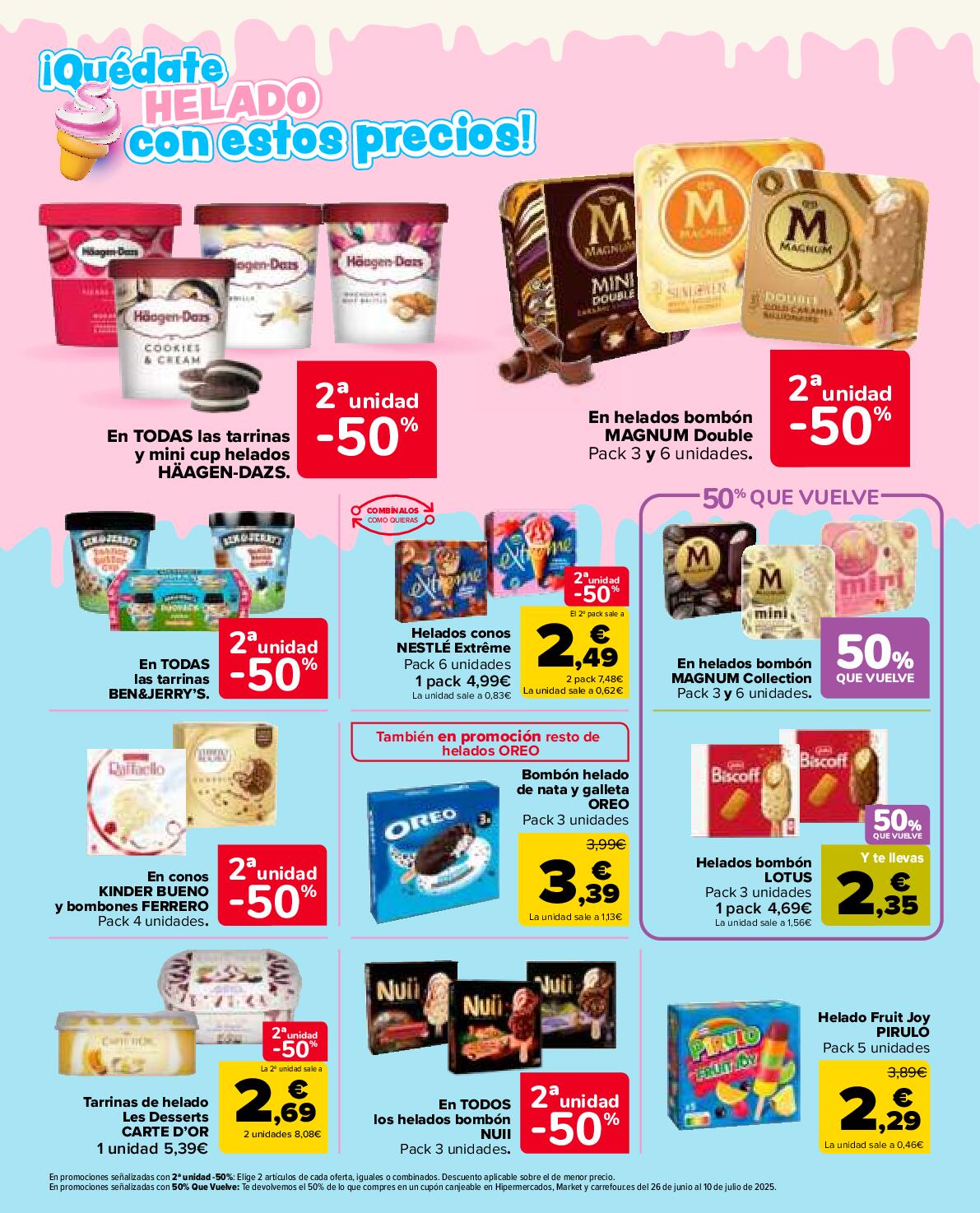 50% de descuento en la segunda unidad Carrefour Market. Página 11