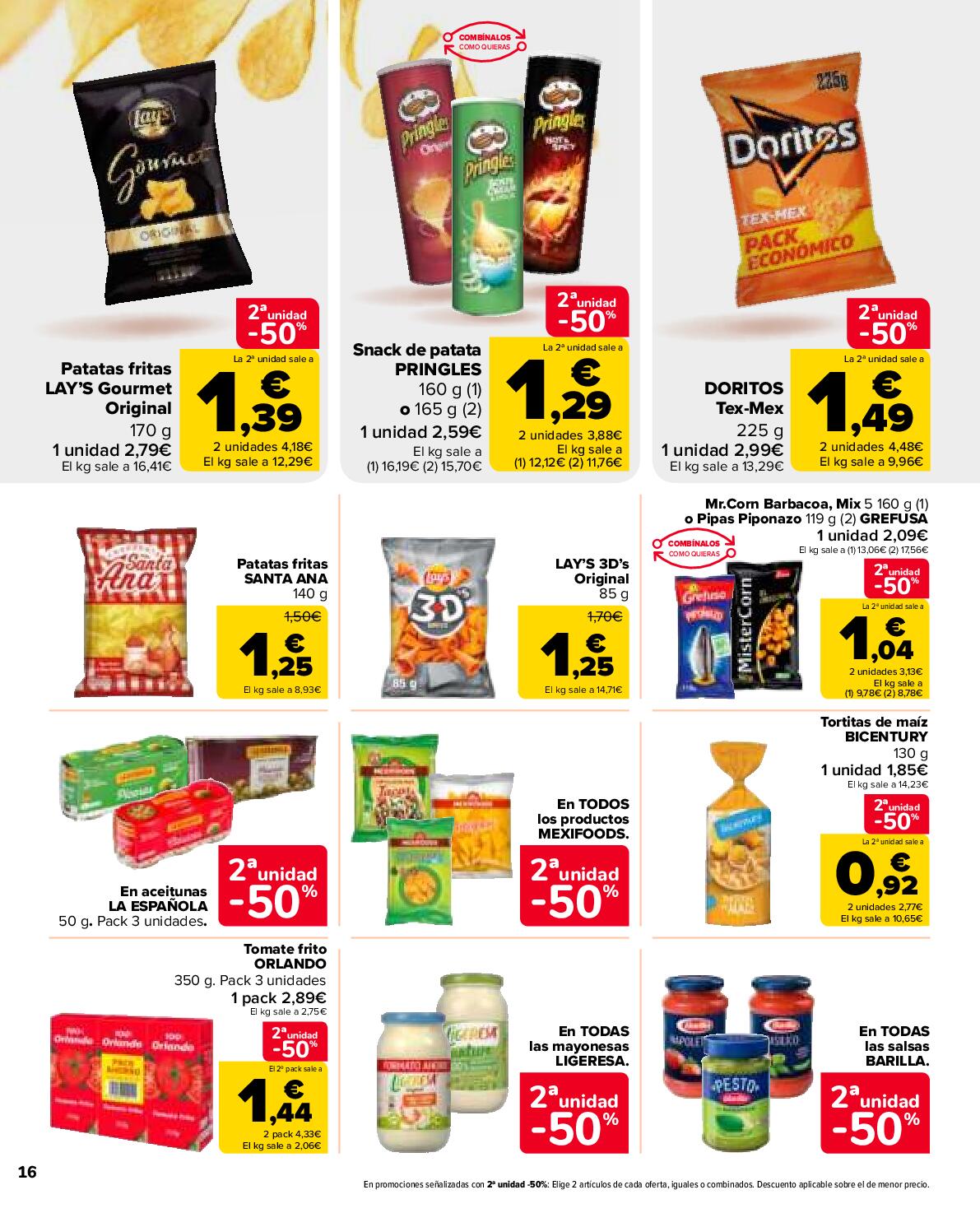 50% de descuento en la segunda unidad Carrefour Market. Página 16