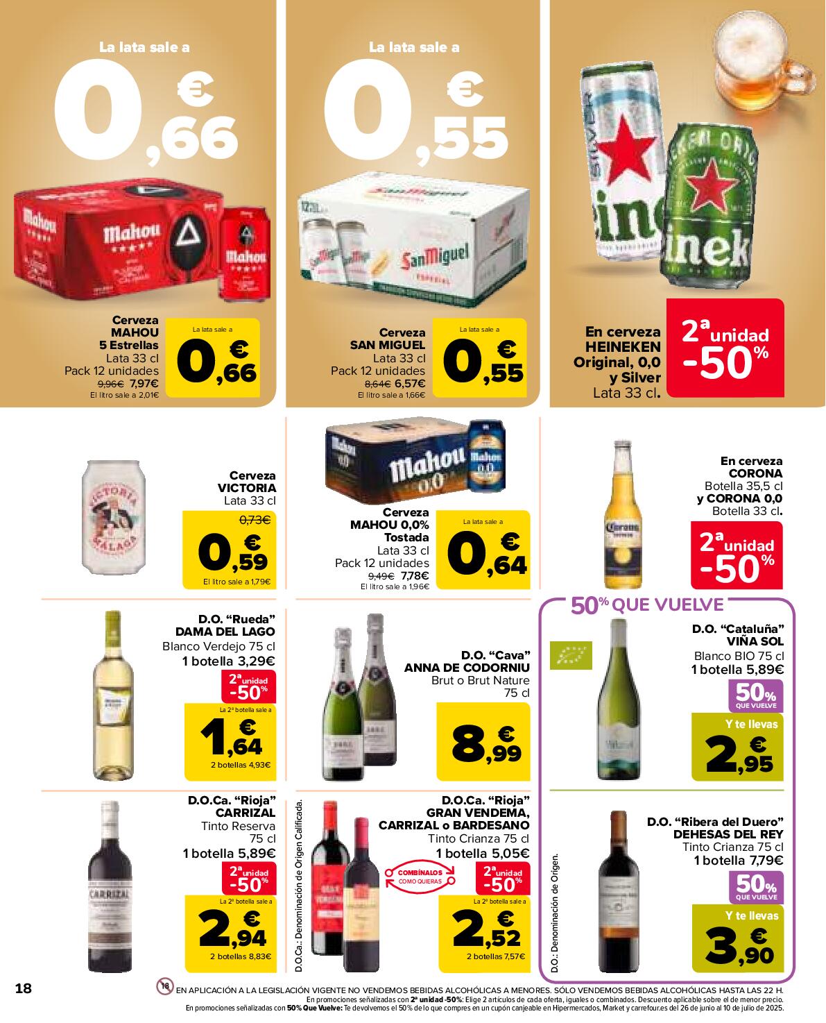 50% de descuento en la segunda unidad Carrefour Market. Página 18