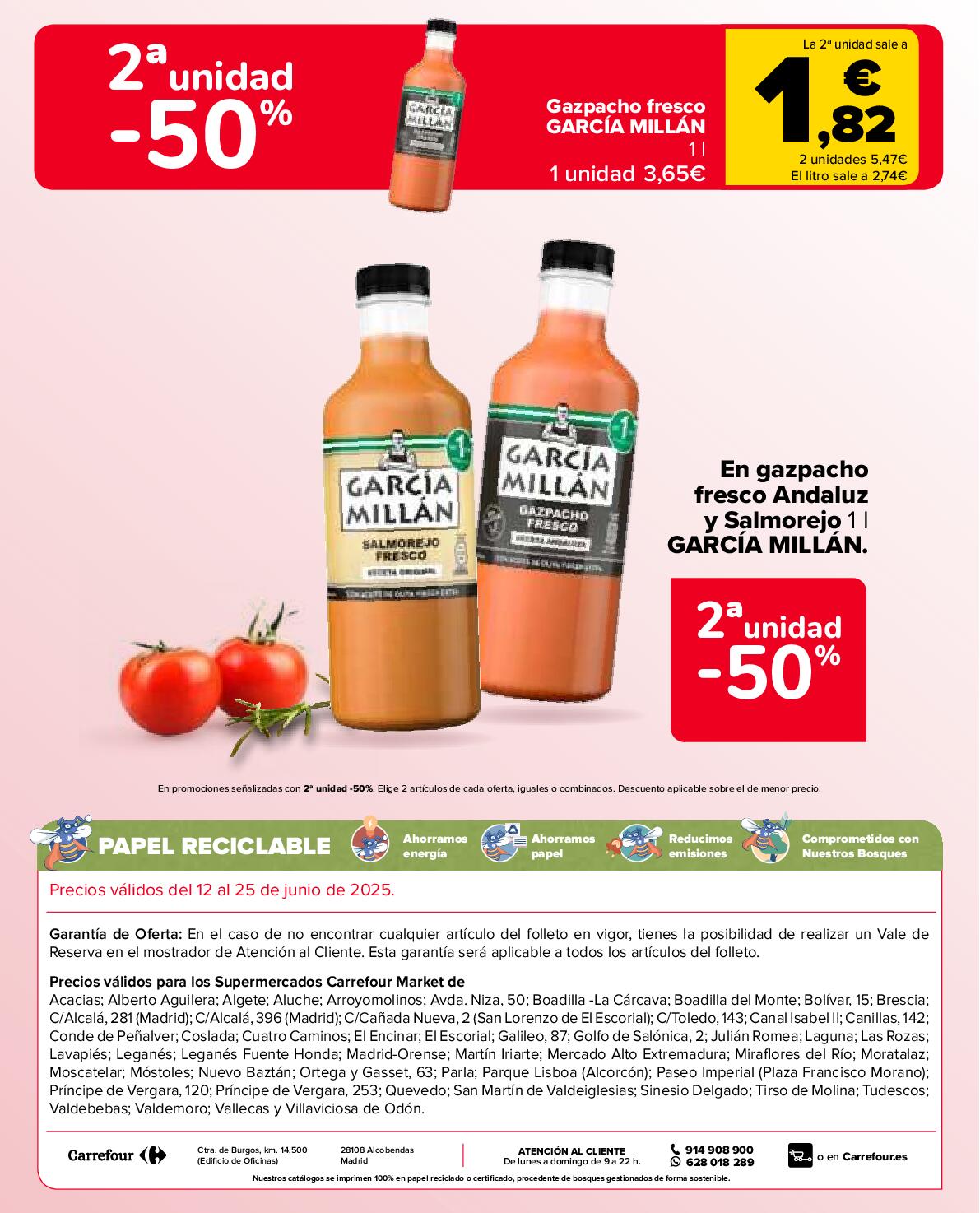 50% de descuento en la segunda unidad Carrefour Market. Página 24