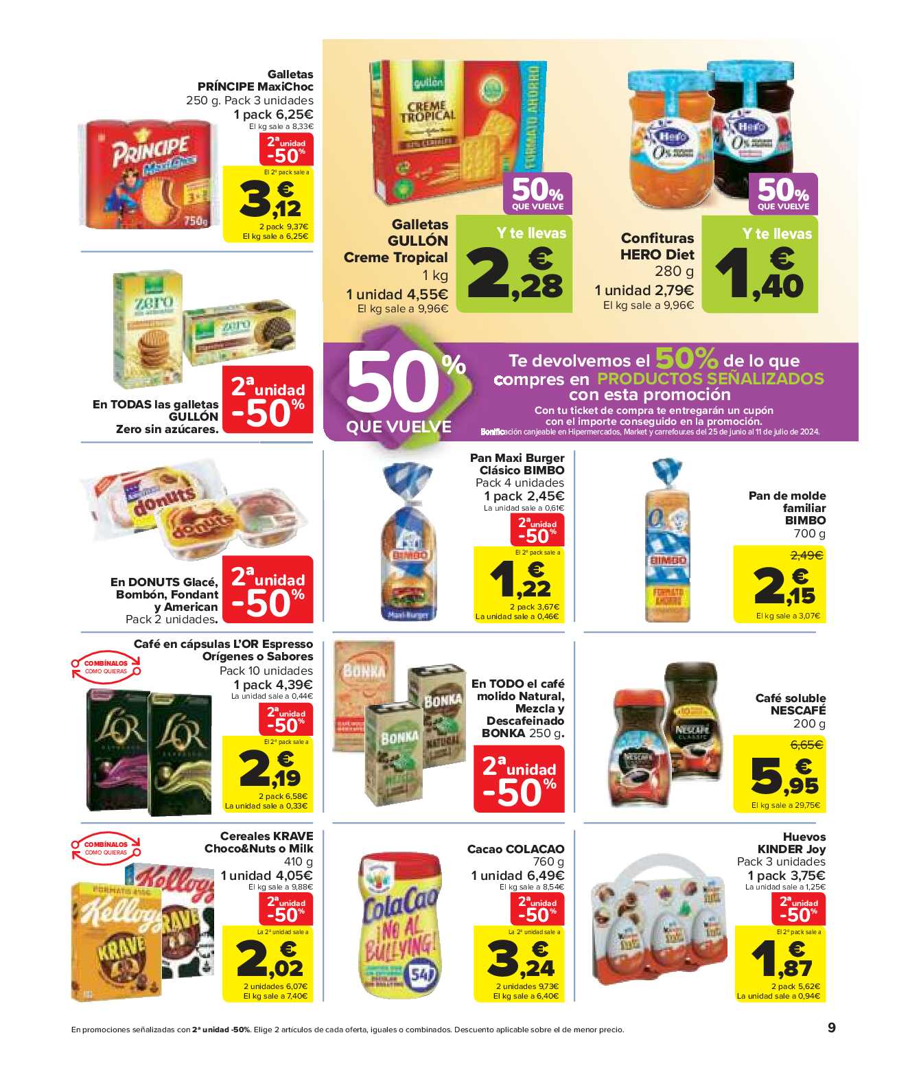 50% que vuelve Carrefour Market. Página 09