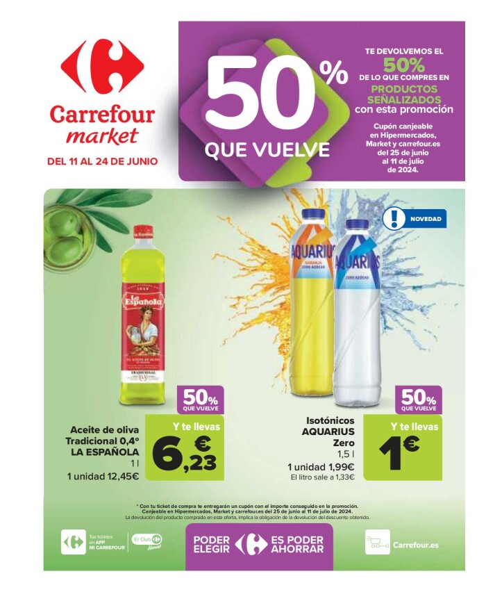 50% que vuelve Carrefour Market. Página de portada