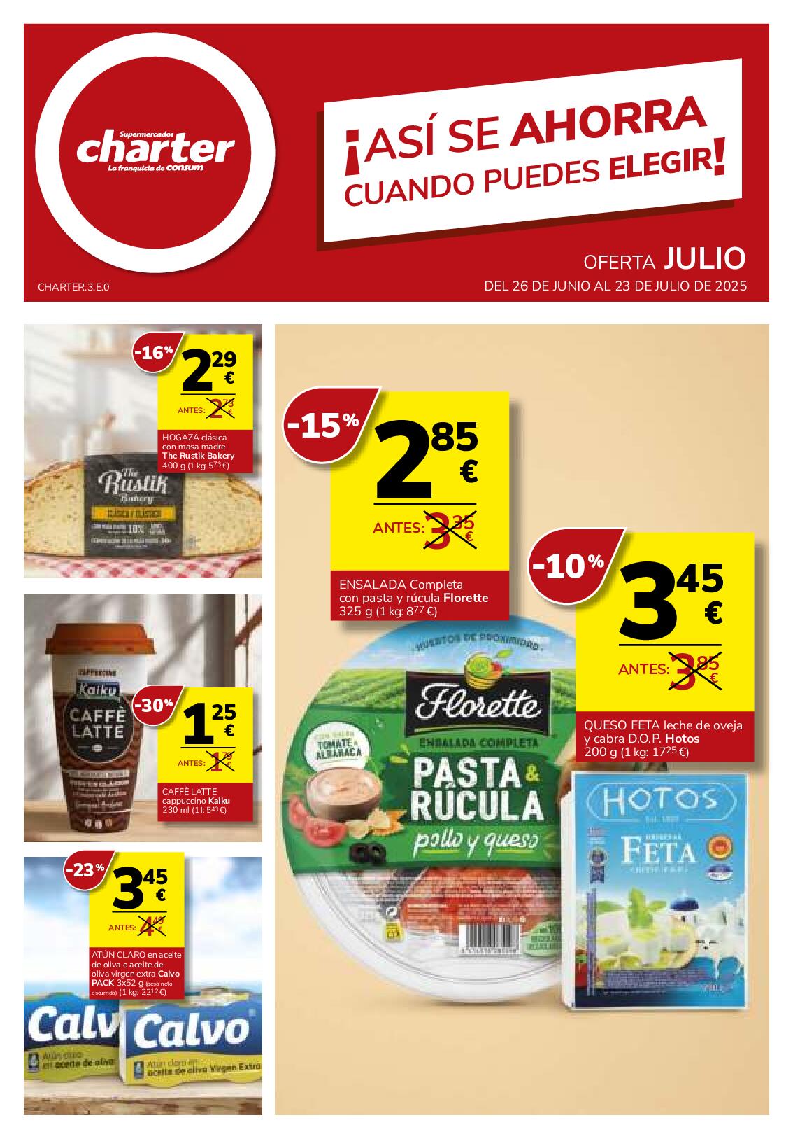 Así se ahorra cuando puedes elegir Charter. Página 01