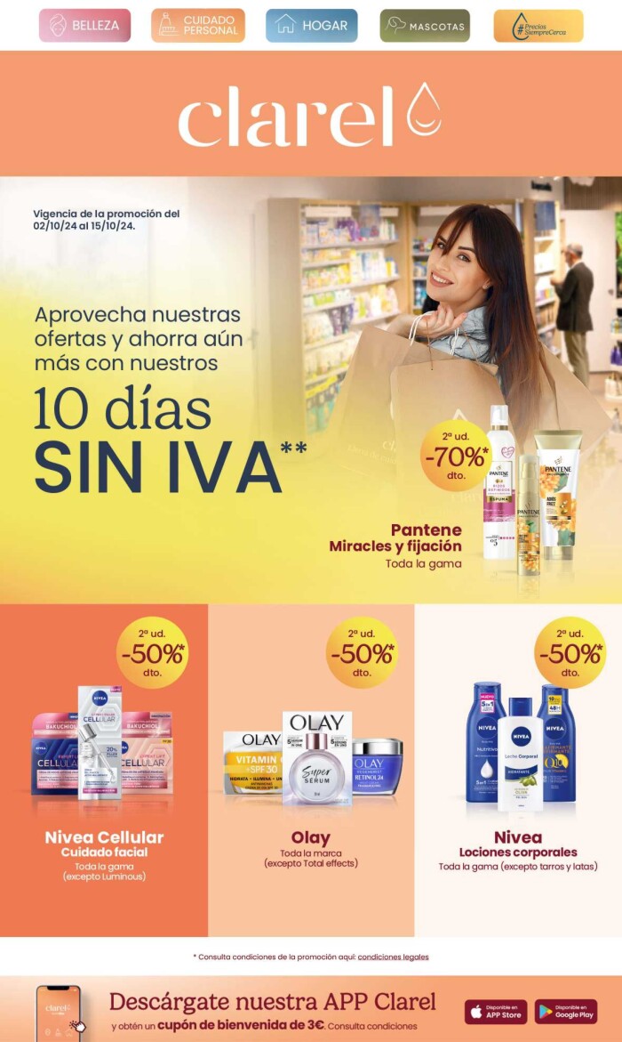 10 días sin IVA Clarel. Página de portada