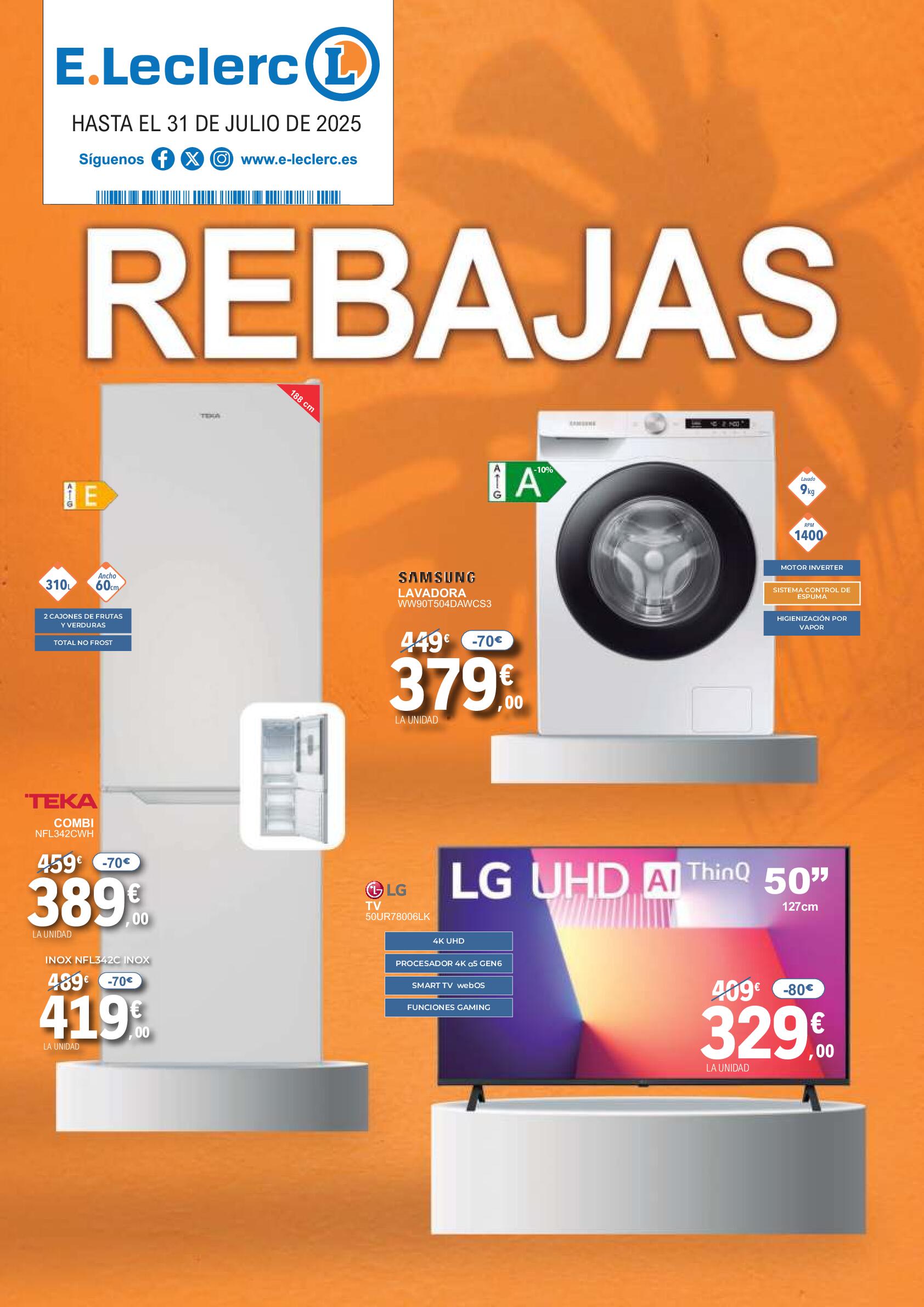 Rebajas electrodomésticos E. Leclerc. Página 01