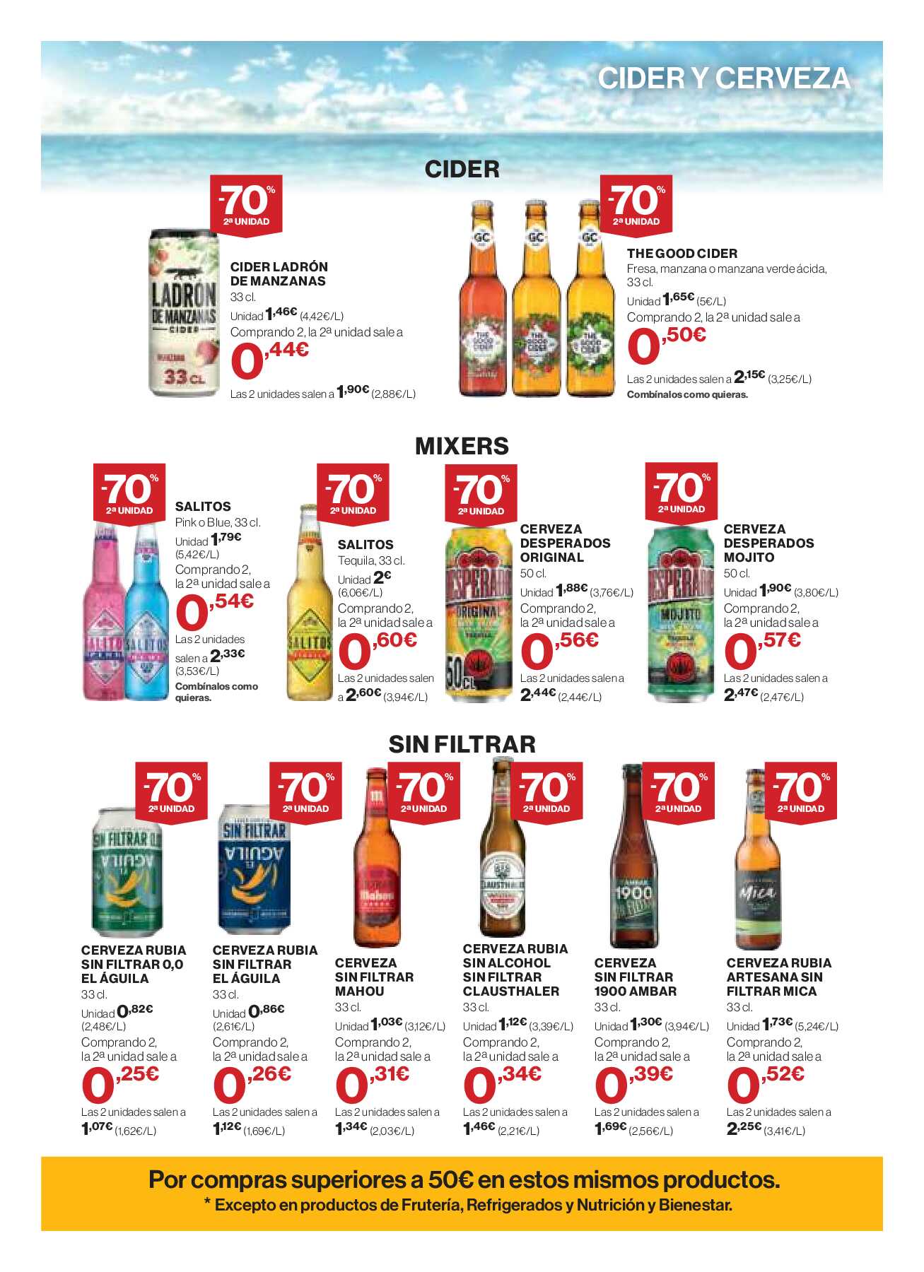 Folleto bebidas refrescantes El Corte Inglés. Página 05