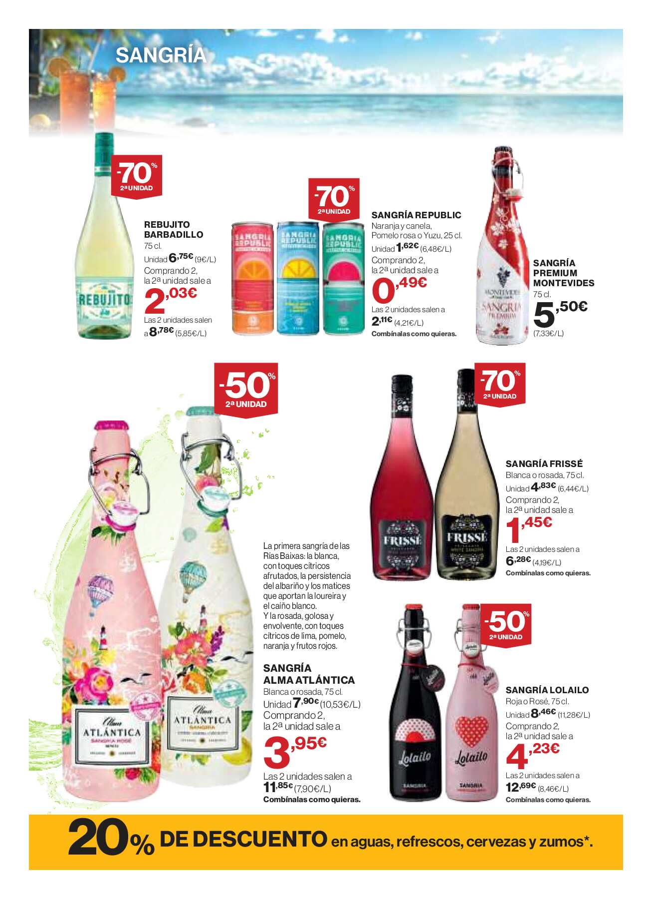 Folleto bebidas refrescantes El Corte Inglés. Página 06