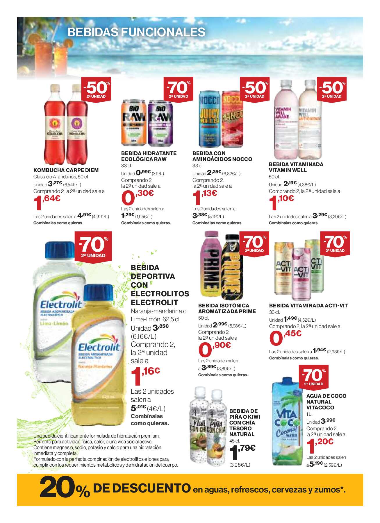 Folleto bebidas refrescantes El Corte Inglés. Página 08