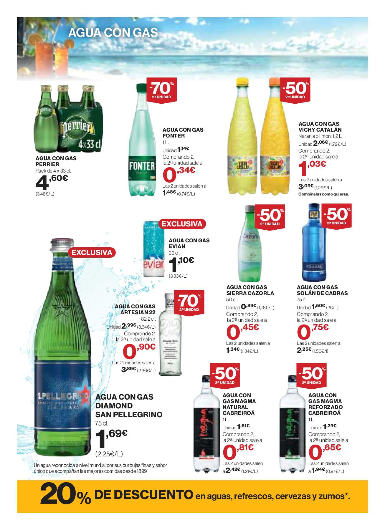 Folleto bebidas refrescantes El Corte Inglés. Página 10