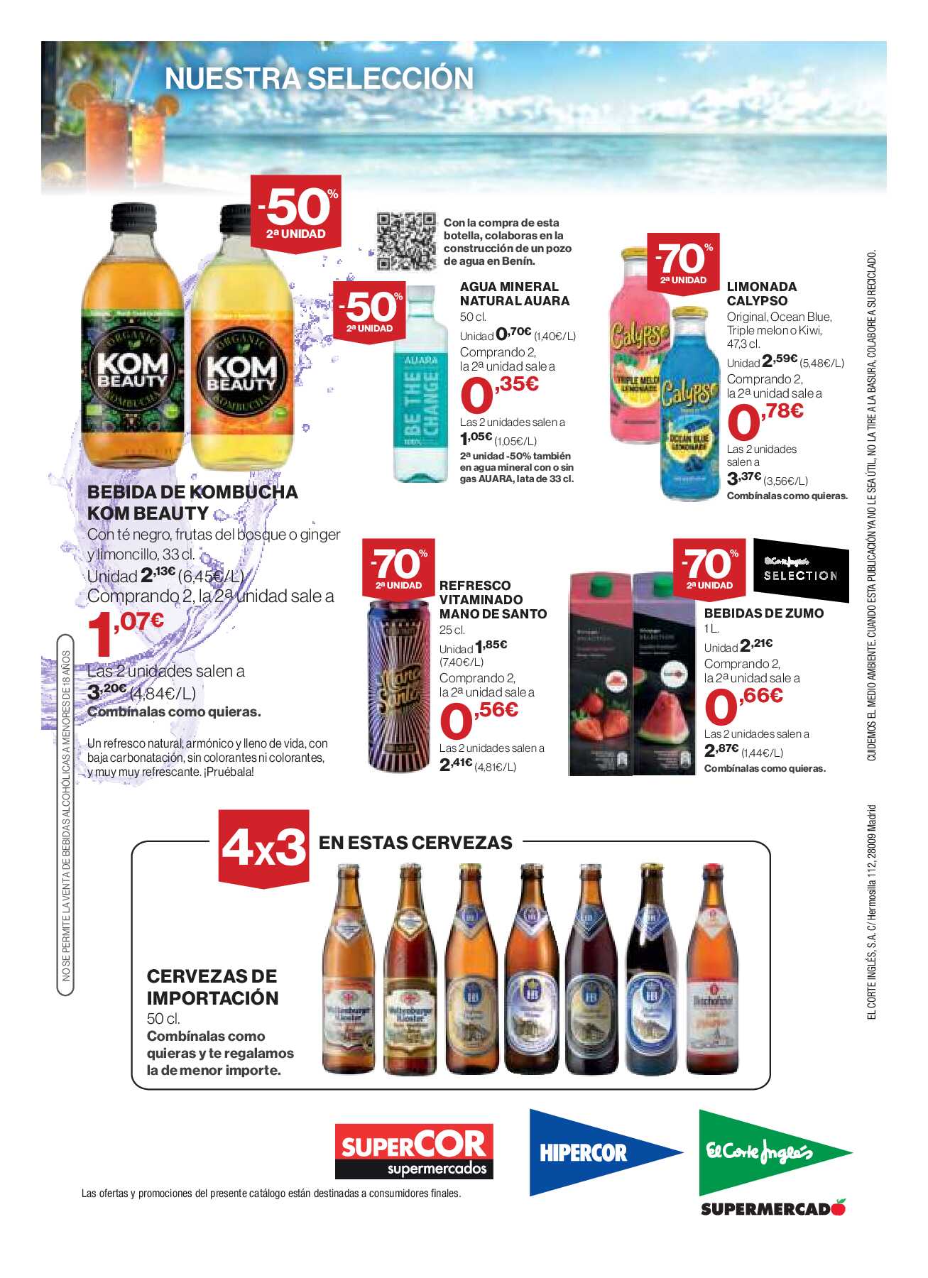 Folleto bebidas refrescantes El Corte Inglés. Página 12