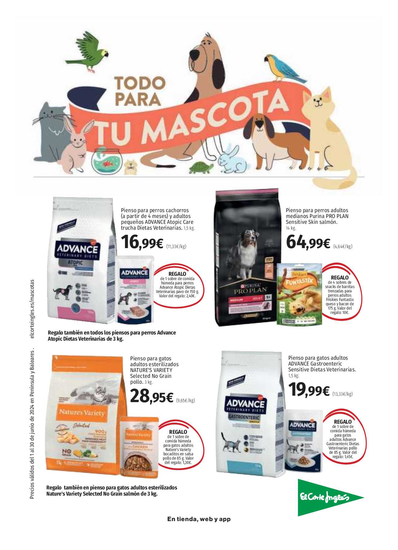 Folleto mascotas El Corte Inglés. Página 01