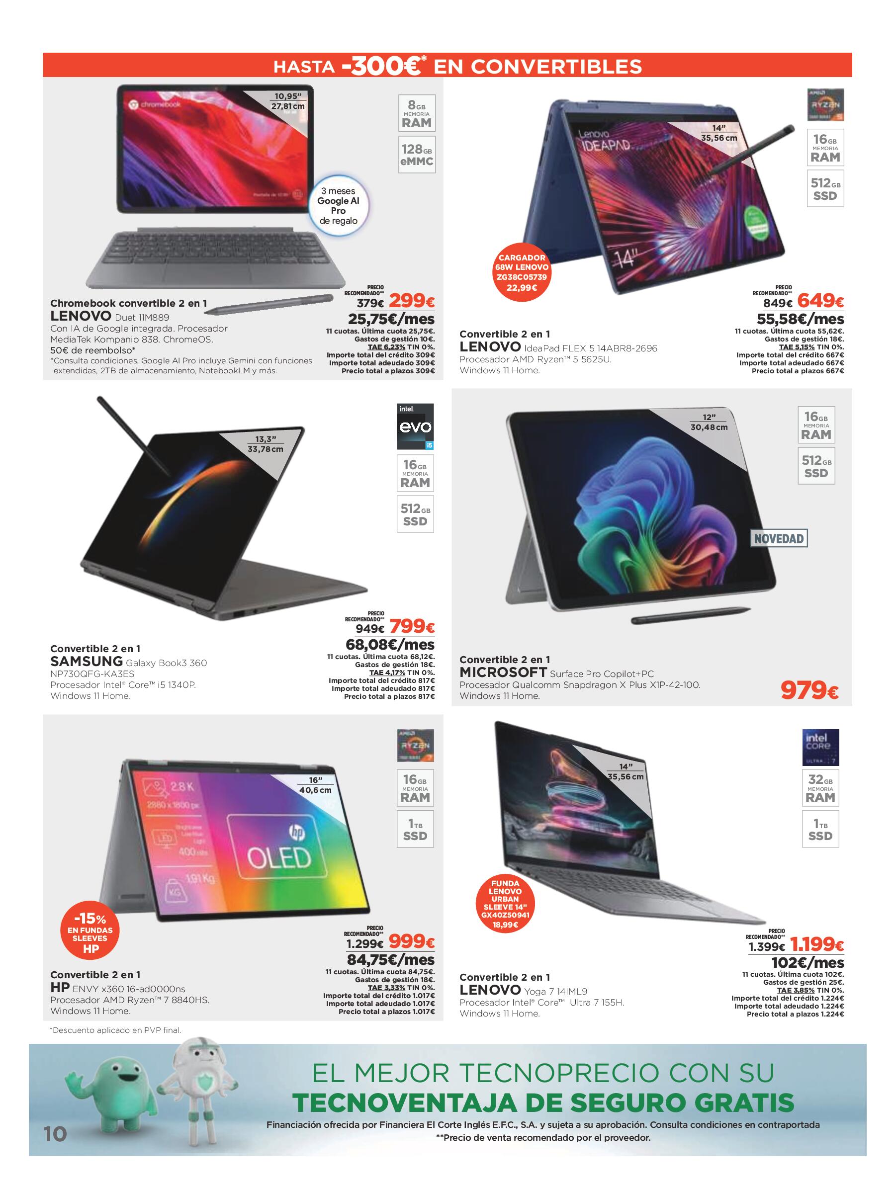 Los tecnoprecios: ofertas con financiación fácil El Corte Inglés. Página 10