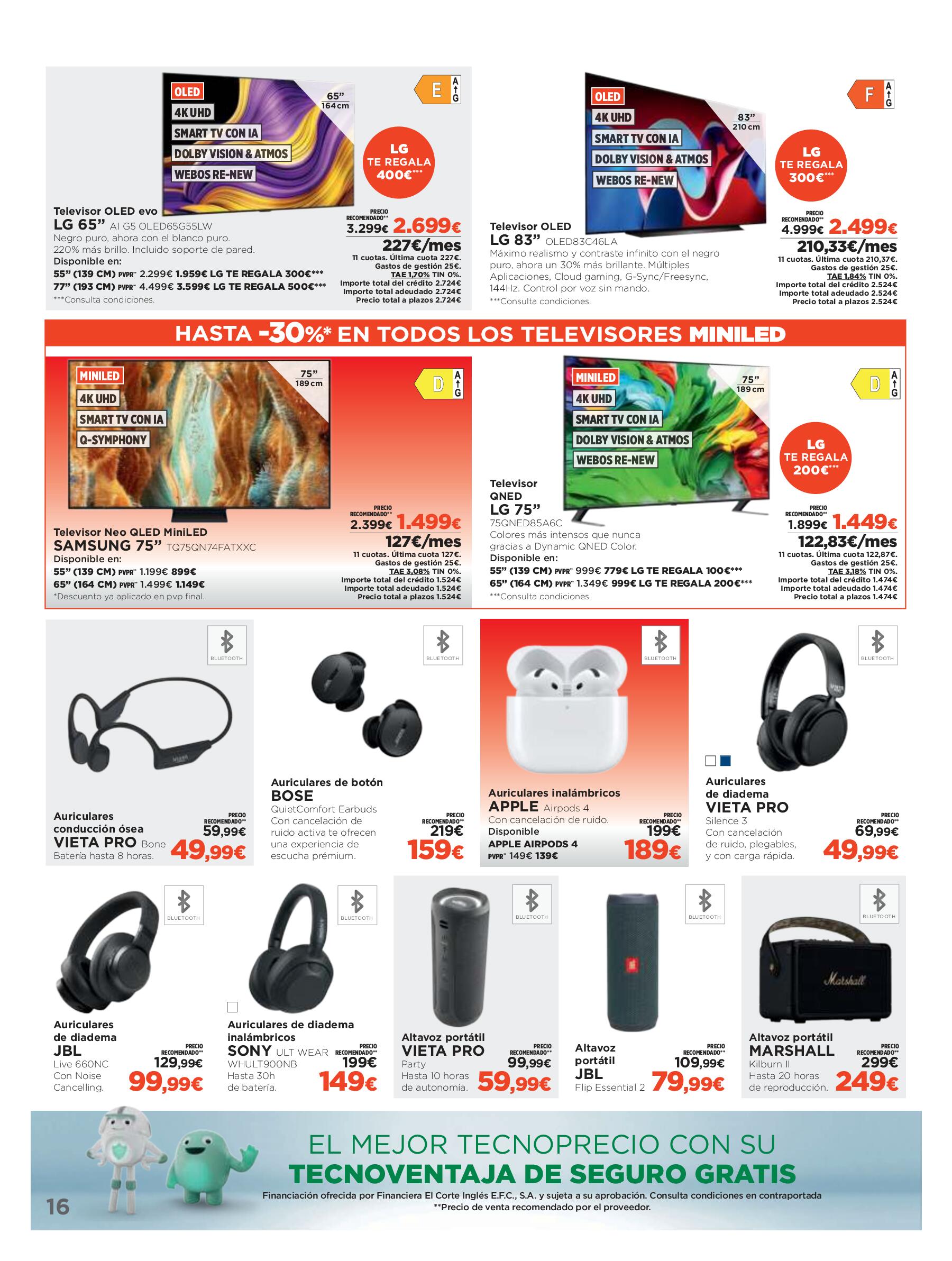 Los tecnoprecios: ofertas con financiación fácil El Corte Inglés. Página 16