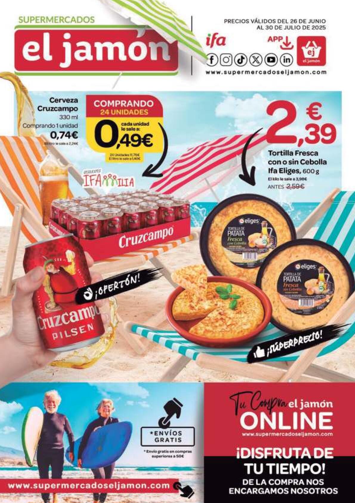 Ofertas del 26 de junio al 30 de julio El Jamón. Página 01