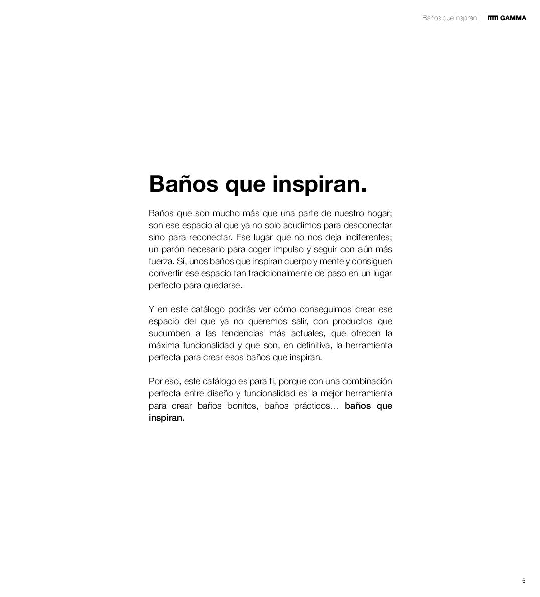 Catálogo de baños 2025 Gamma. Página 05