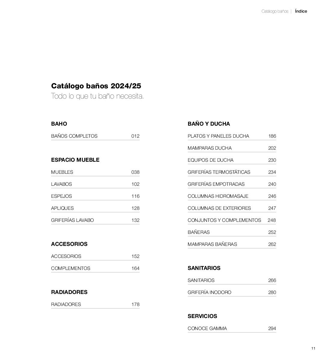 Catálogo de baños 2025 Gamma. Página 11