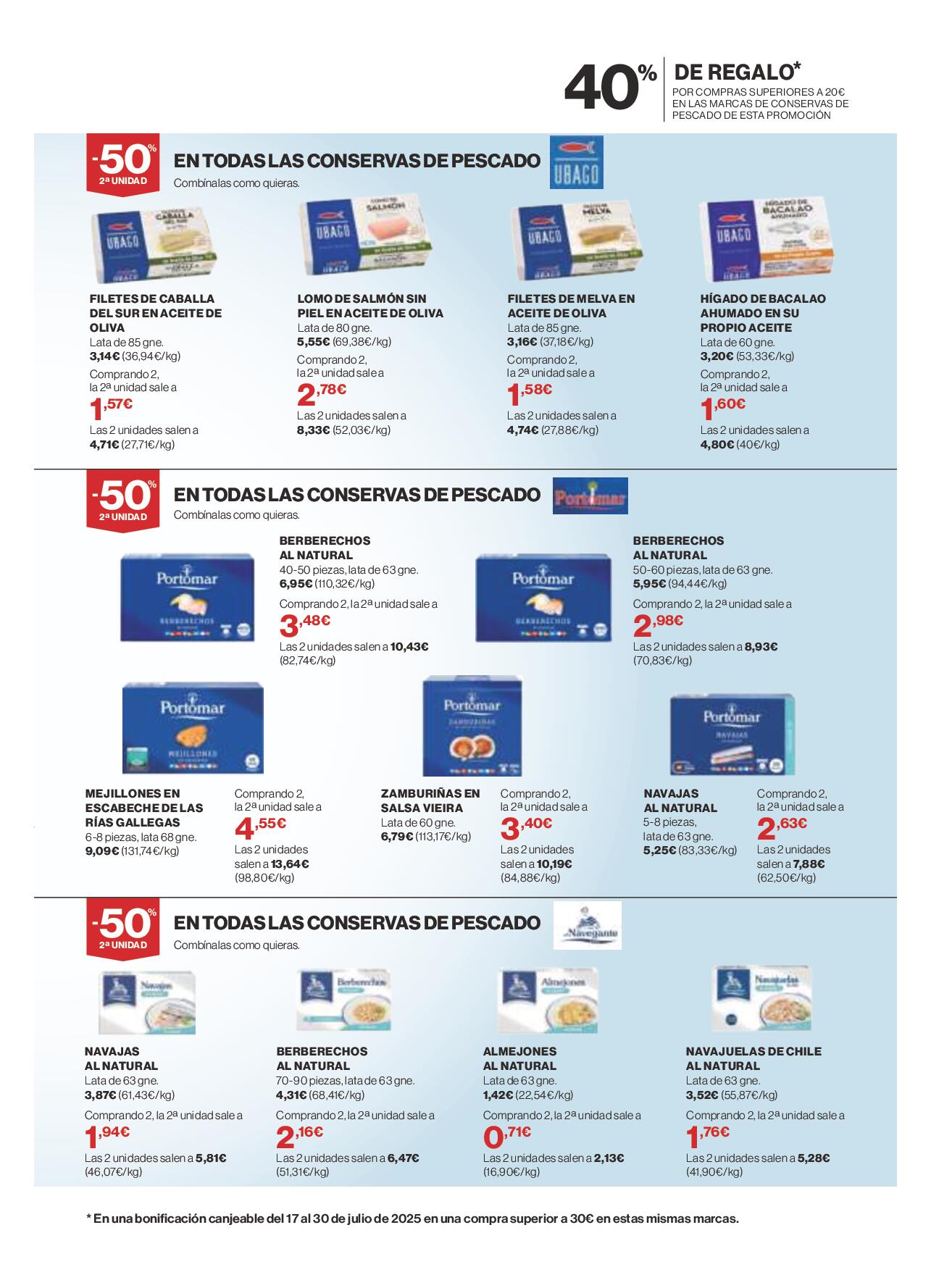 Conservas de pescado Hipercor. Página 05