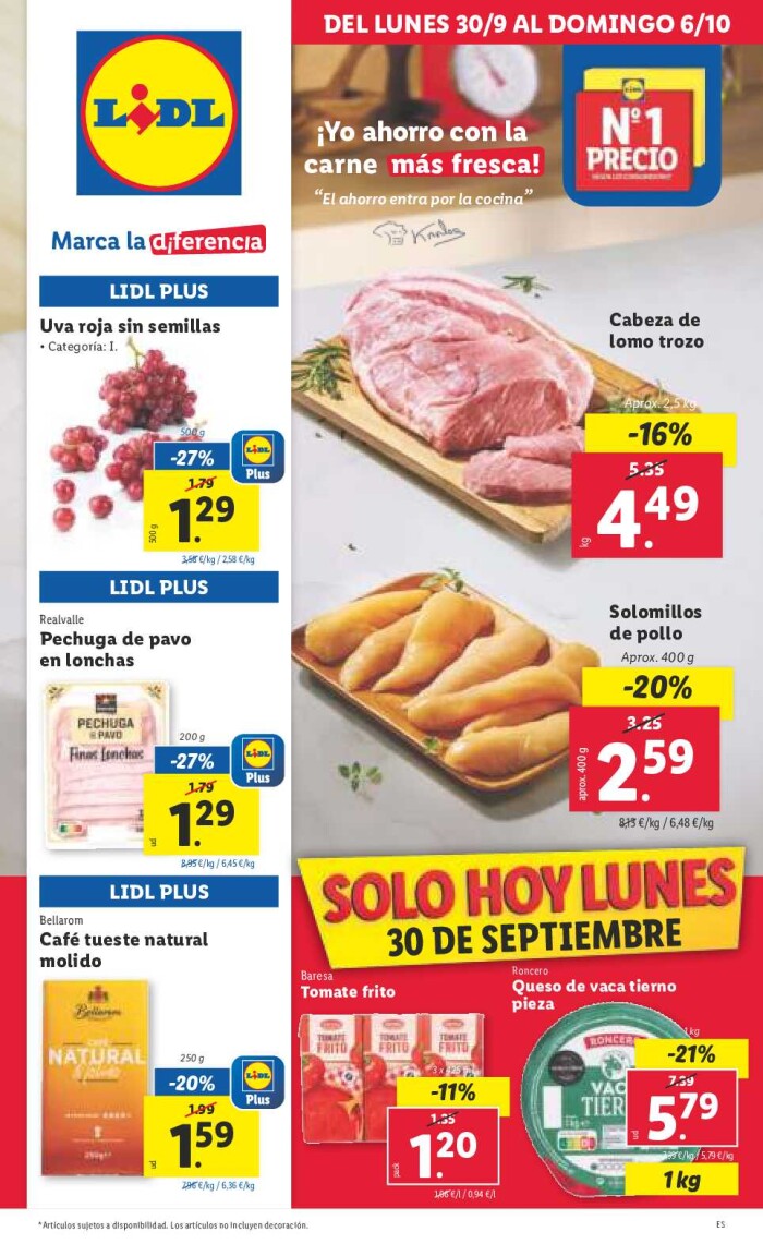 Folleto semanal Lidl. Página de portada