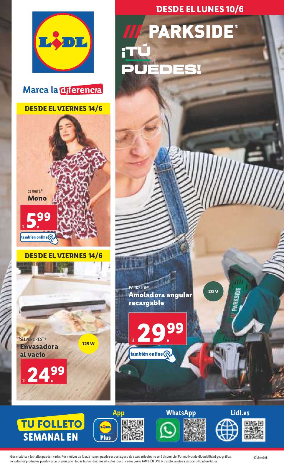 Folleto semanal bazar Lidl. Página 01