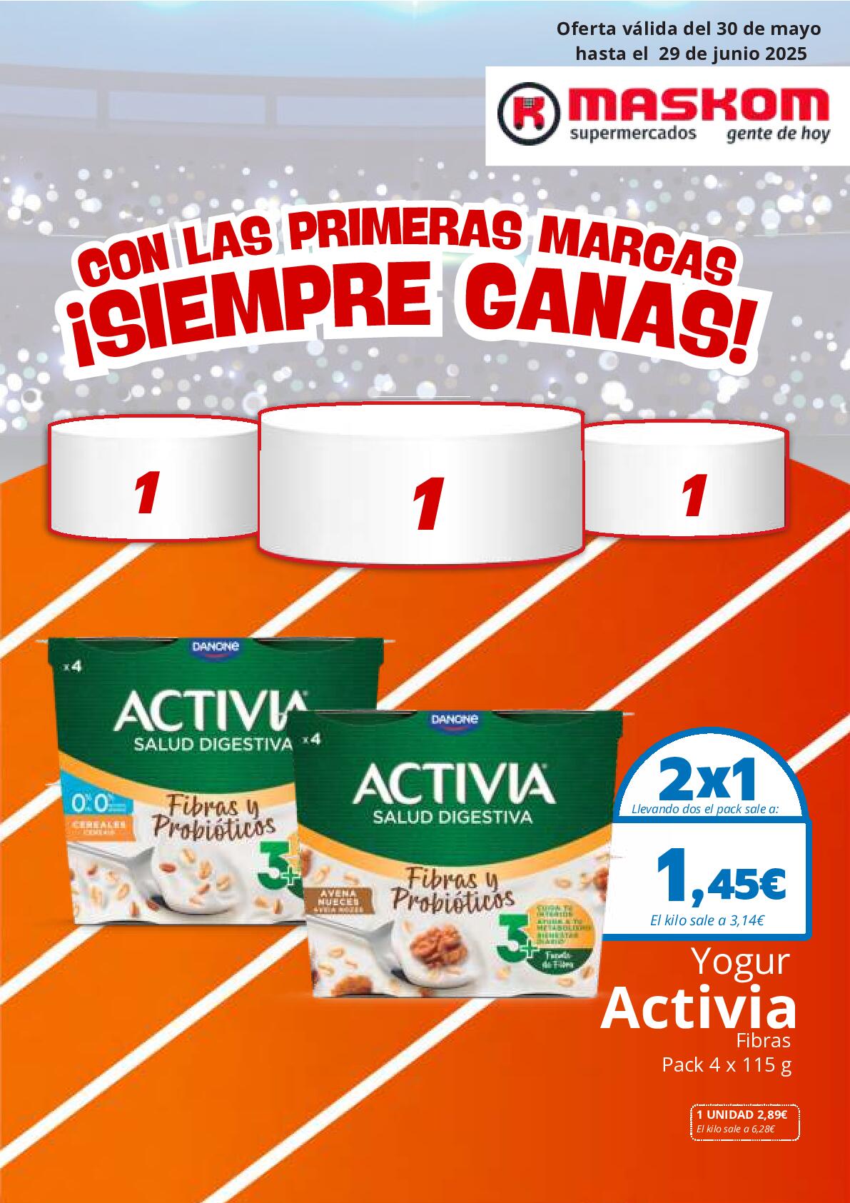 Con las primeras marcas siempre ganas Maskom. Página 01
