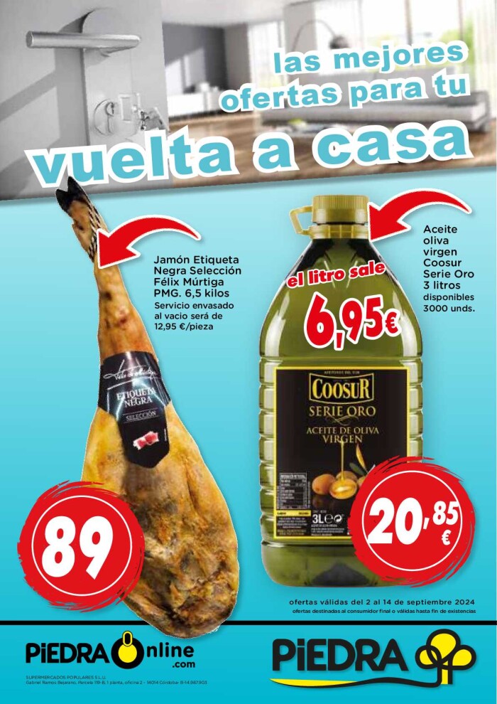 Las mejores ofertas para tu vuelta a casa Piedra. Página de portada