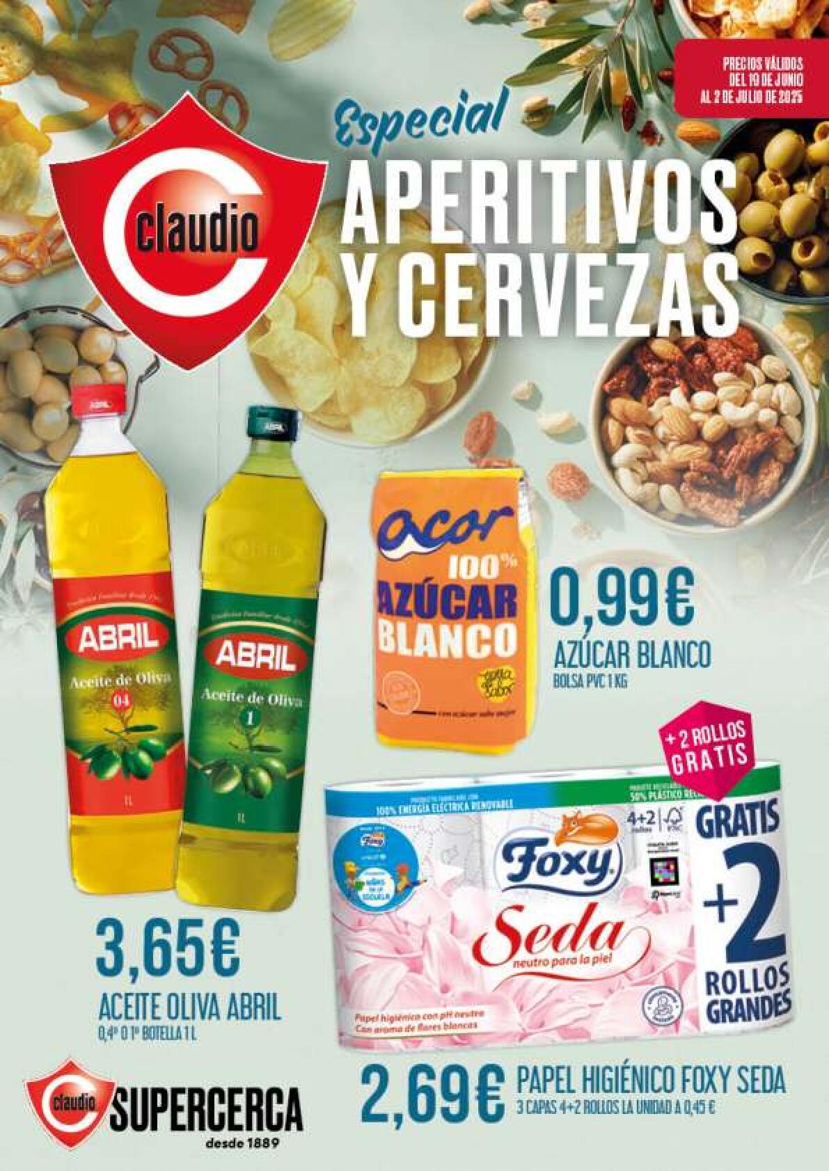 Especial aperitivos y cervezas Supermercado Claudio. Página 01