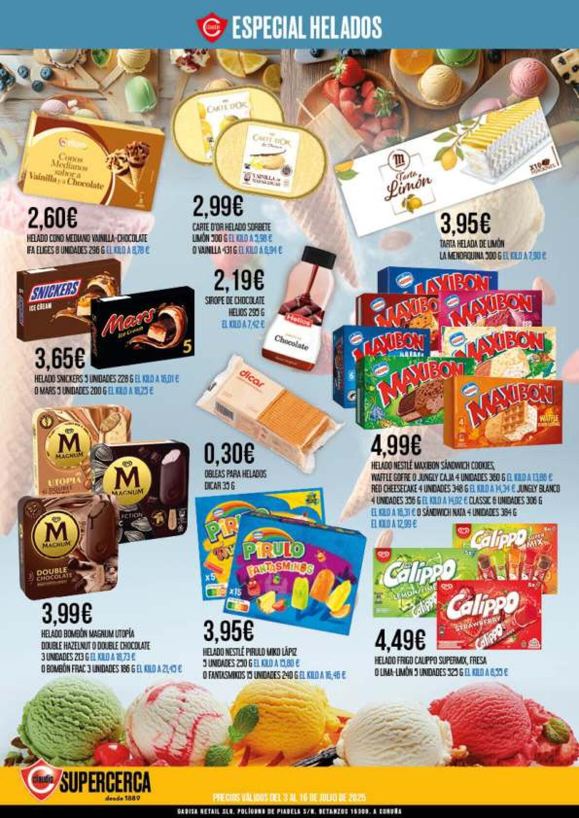 Especial helados, aperitivos y refrescos Supermercado Claudio. Página 12