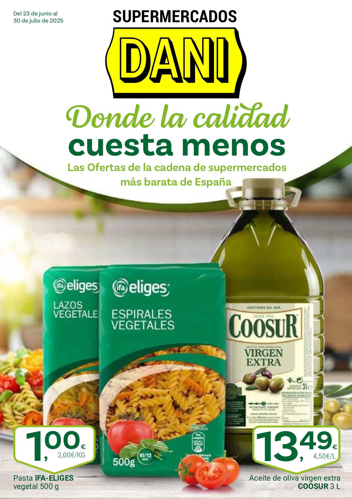 Donde la calidad cuesta menos Supermercado Dani. Página 01