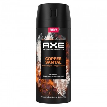 Desodorante en spray Copper Santal Axe 150 ml.