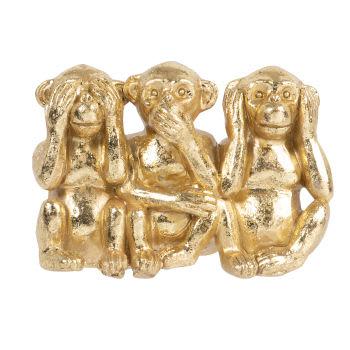 Figura de 3 monos de la sabiduría dorada Alt. 7