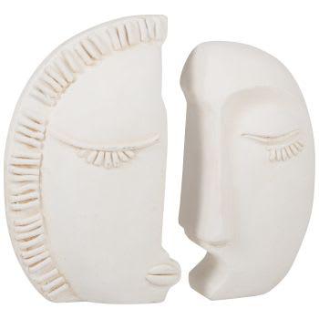 Figura de rostro de cemento beige Alt. 19