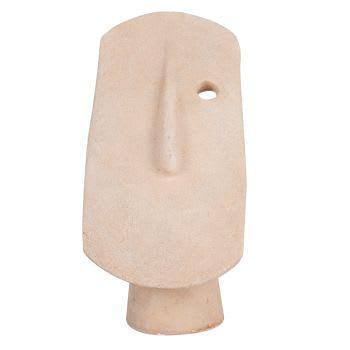 Figura de rostro de cemento beige Alt. 25